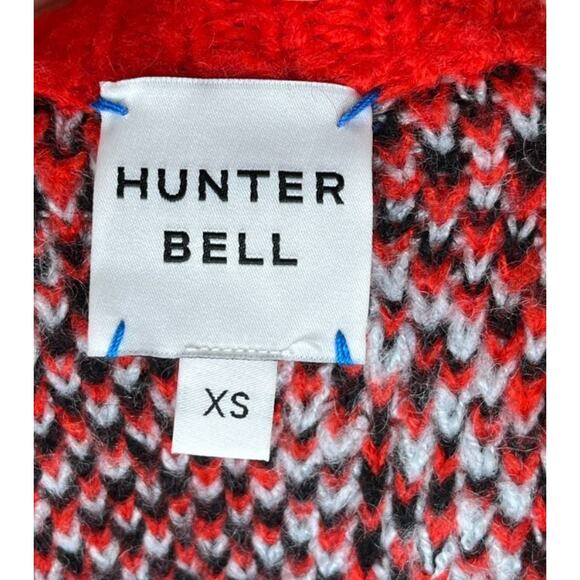 HUNTER BELL Sz XS Esme Sweater Red Scarlet Heart Pullover - Picture 3 of 12
